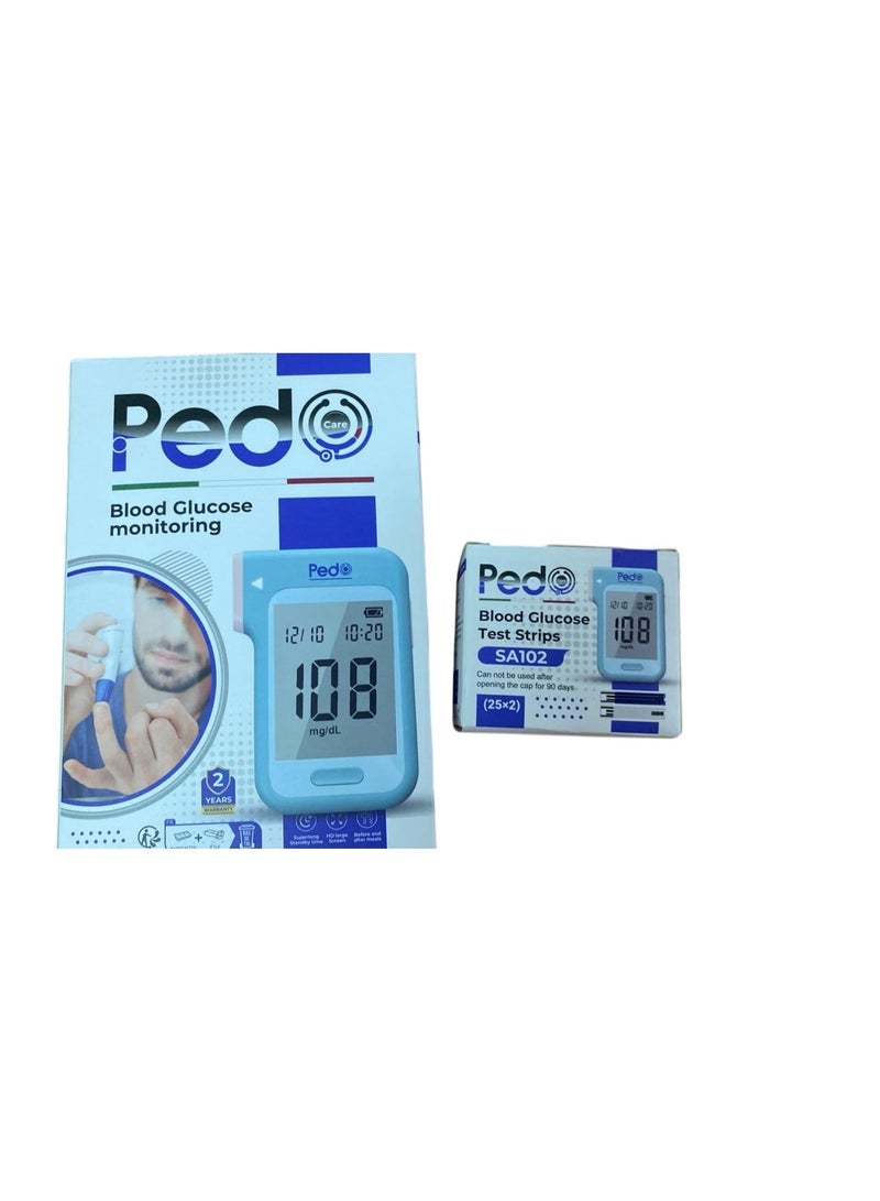 بيدو جهاز بيدو  لقياس نسبة السكر في الدم +  عبوة 50 شريط - Image 4